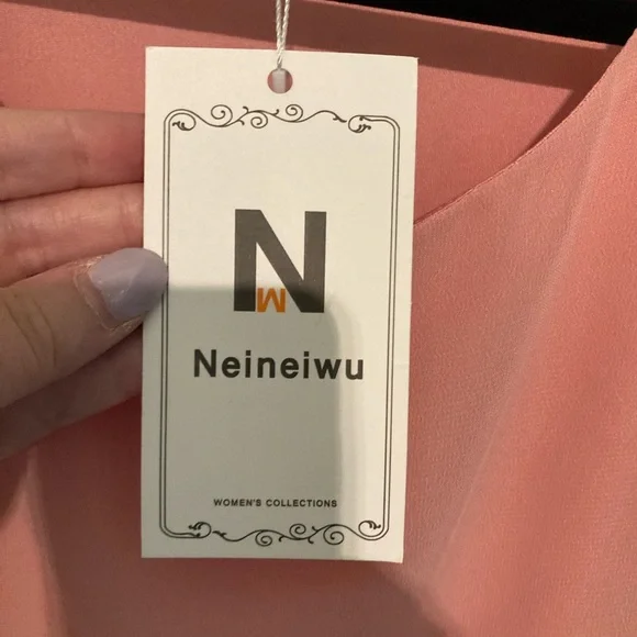 NWT peach Neineiwu flutter sleeve blouse size M - Picture 3 of 4